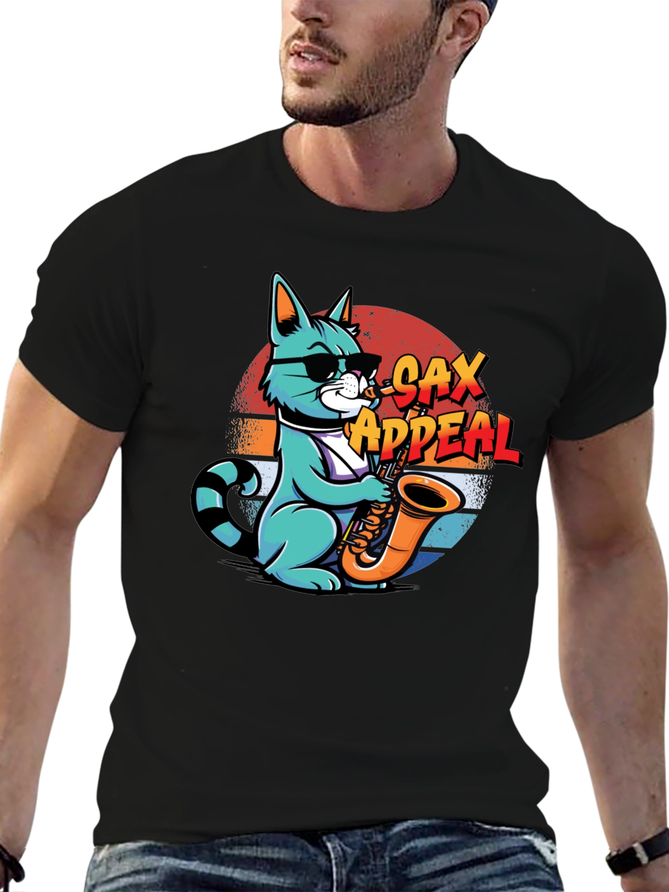 Cool Cat Sax Appeal Graphic Tee