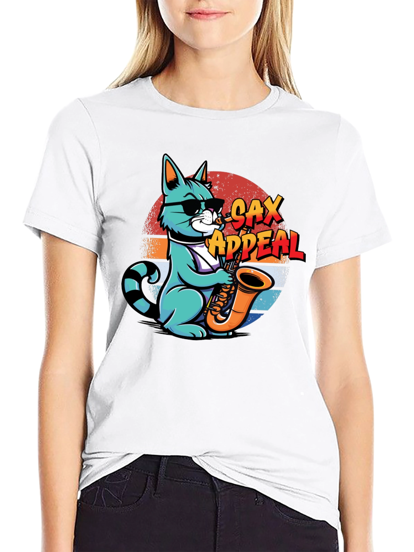 Cool Cat Sax Appeal Graphic Tee