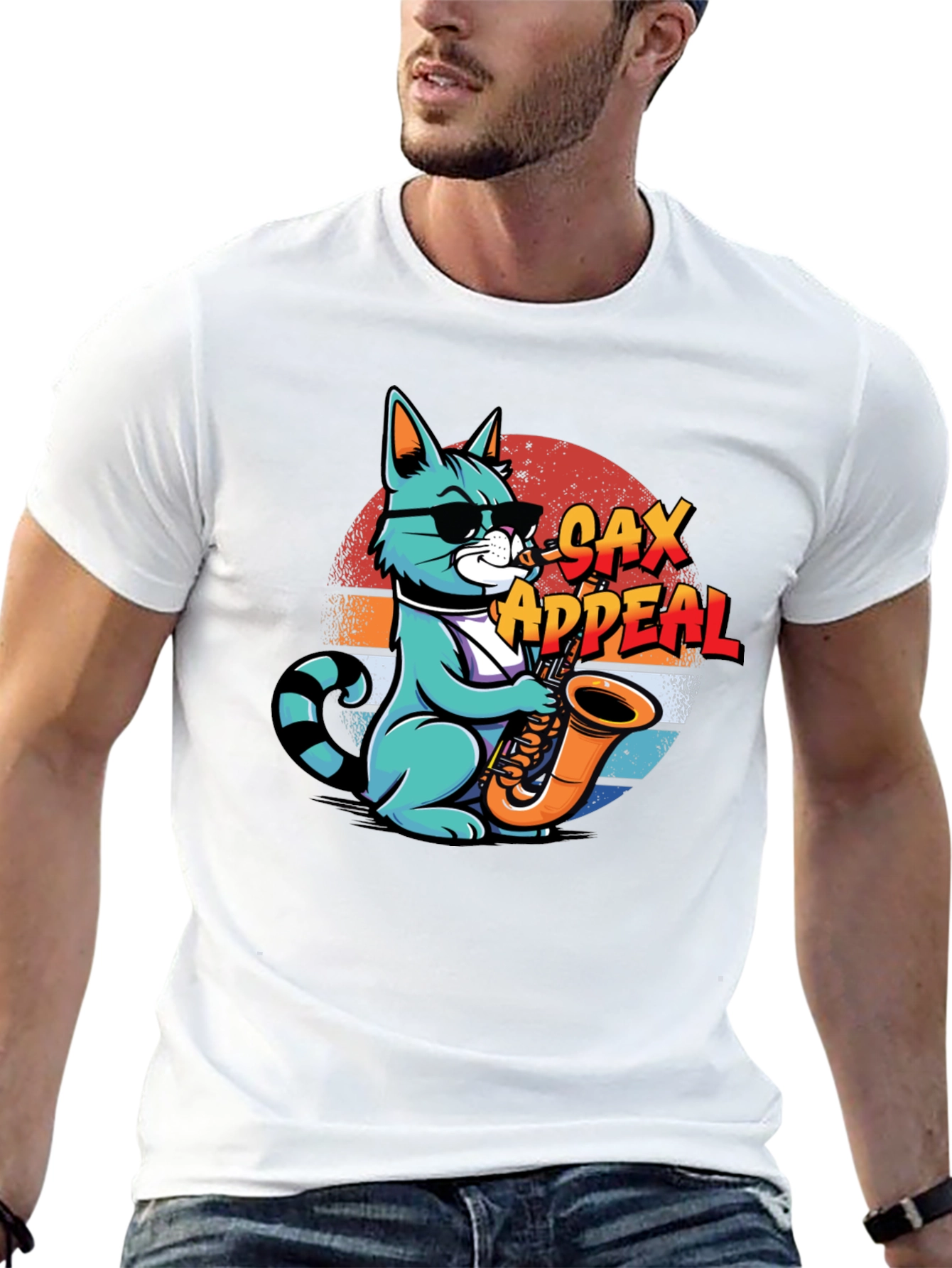 Cool Cat Sax Appeal Graphic Tee