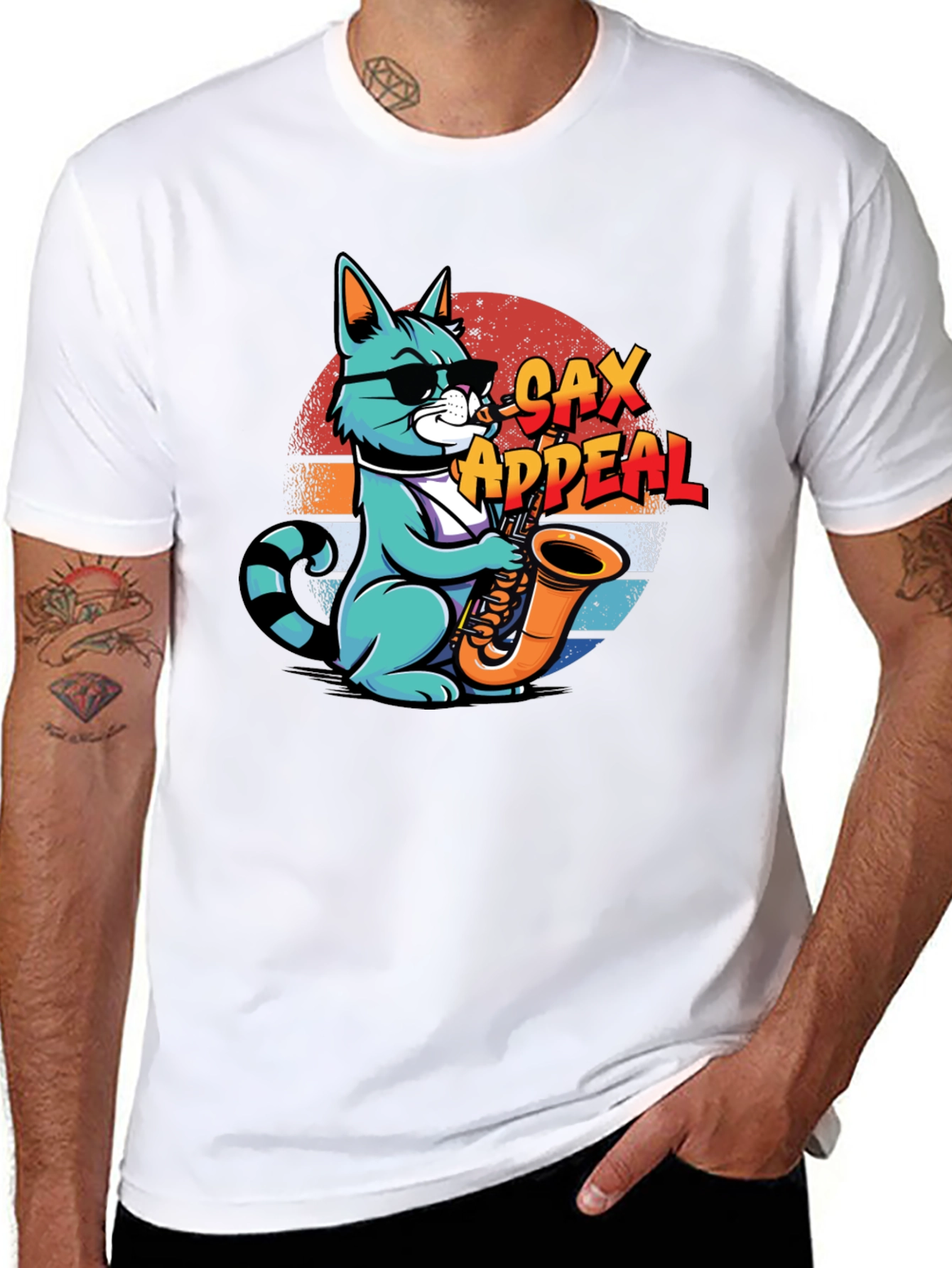 Cool Cat Sax Appeal Graphic Tee