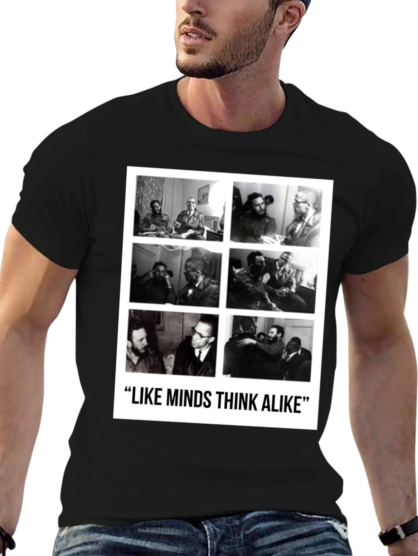 Like Minds T-Shirt: Castro & Malcolm X