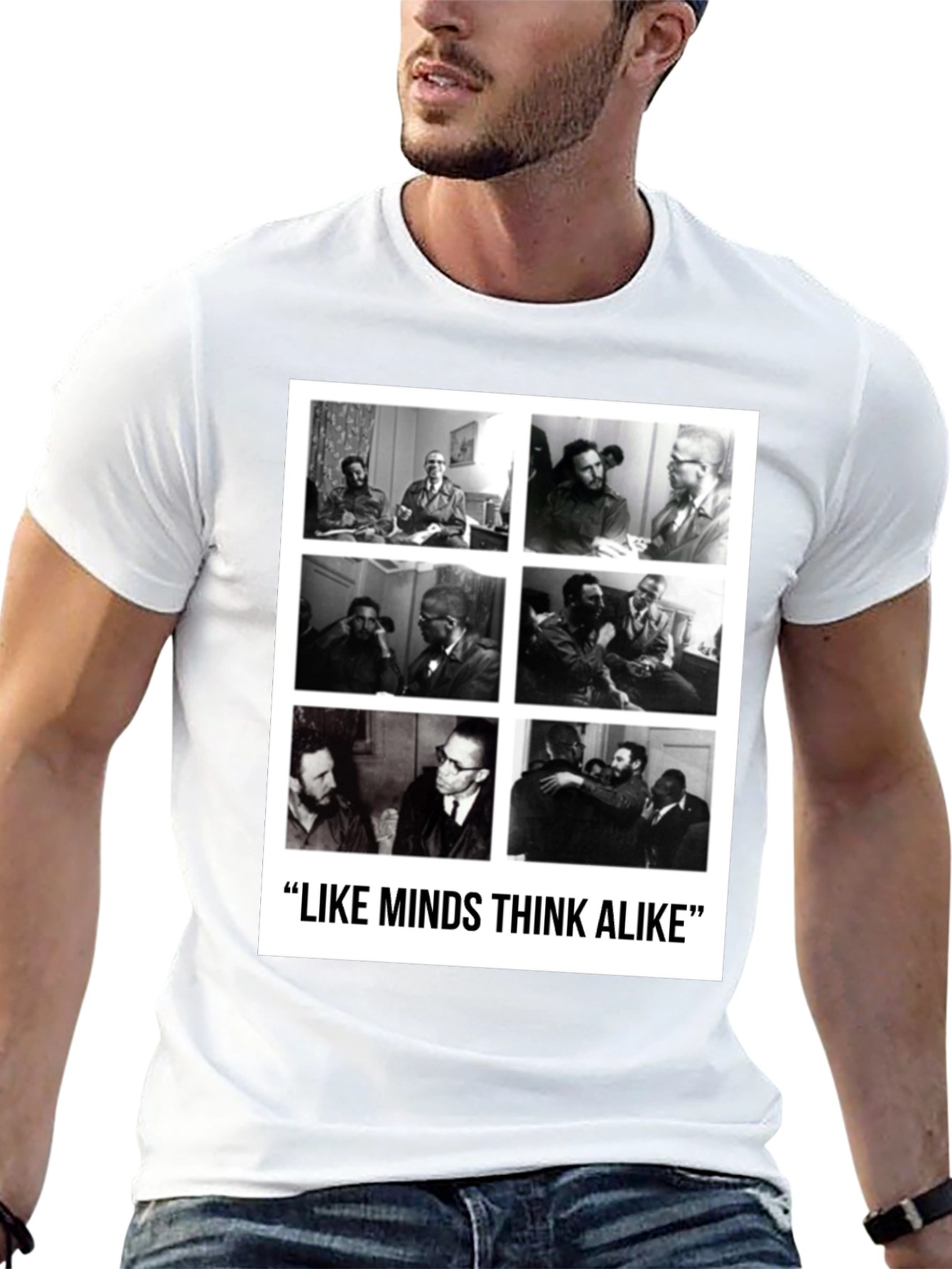Like Minds T-Shirt: Castro & Malcolm X