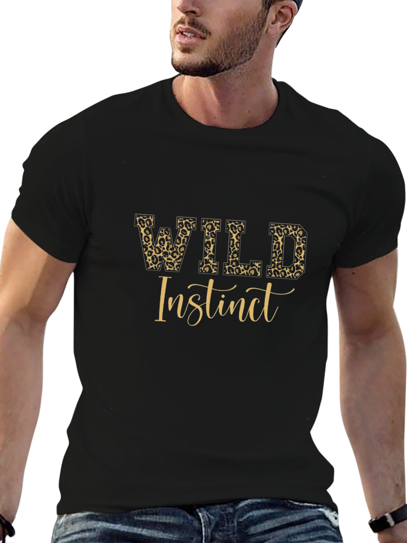 Wild Instinct Graphic Print Black T-Shirt