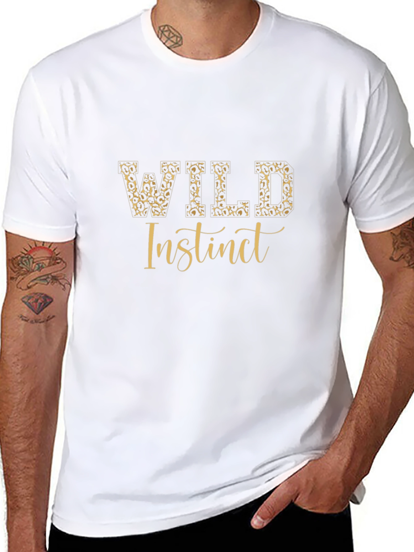 Wild Instinct Graphic Print Black T-Shirt
