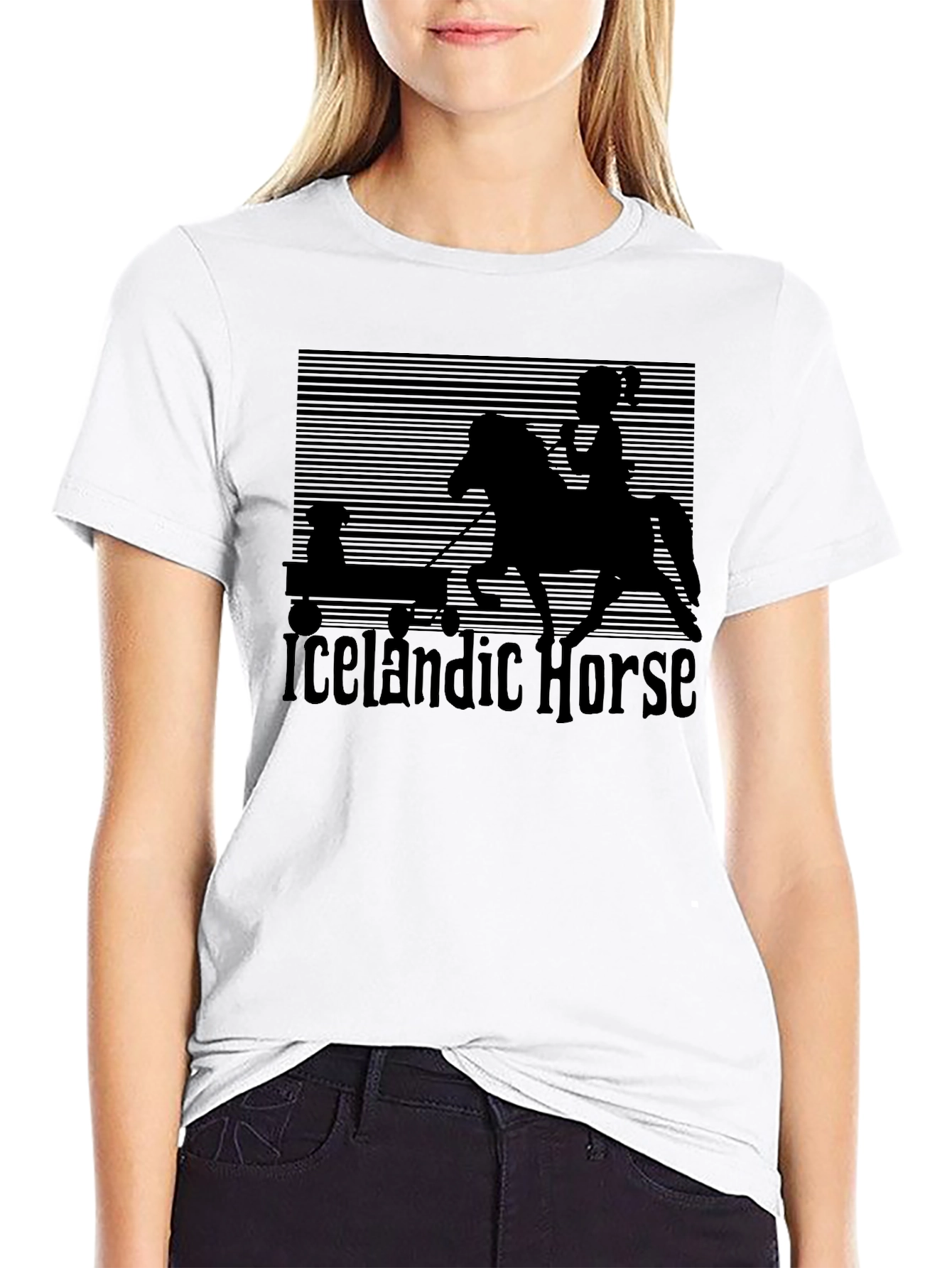 Icelandic Horse Graphic Tee - Black