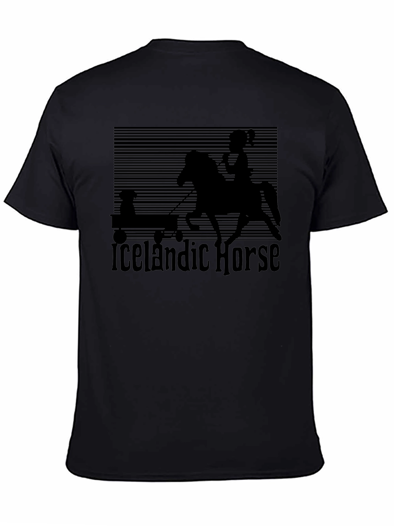 Icelandic Horse Graphic Tee - Black