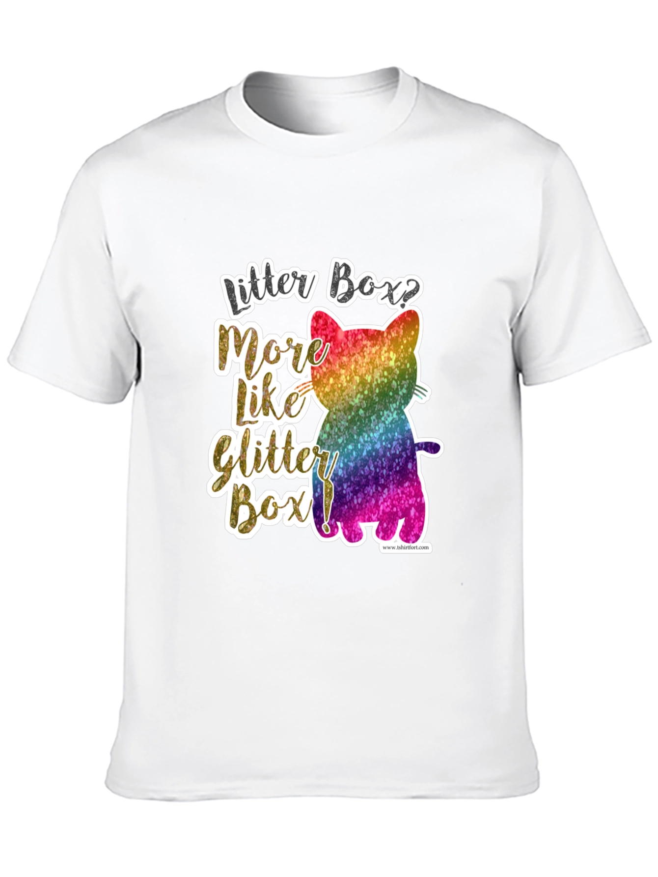 Glittery Cat Lover T-Shirt - Litter Box