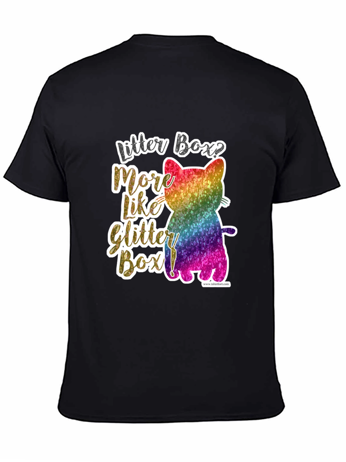 Glittery Cat Lover T-Shirt - Litter Box