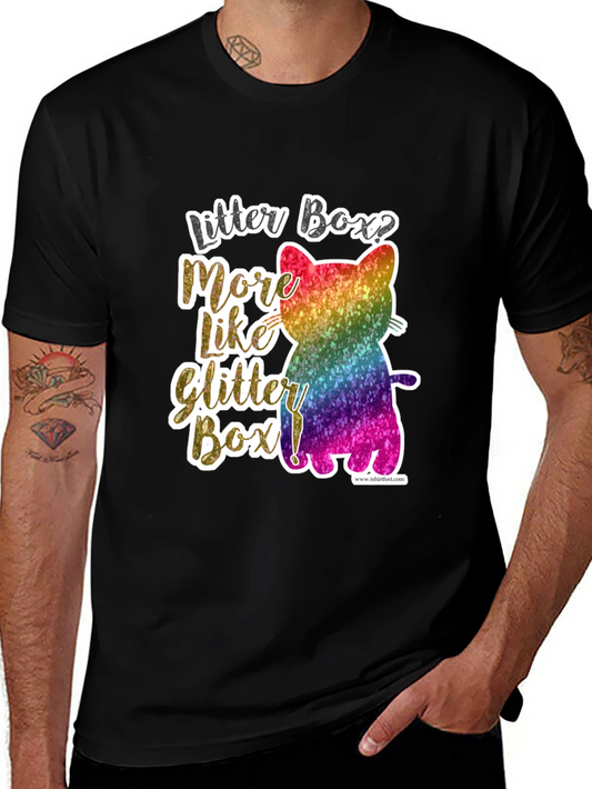 Glittery Cat Lover T-Shirt - Litter Box