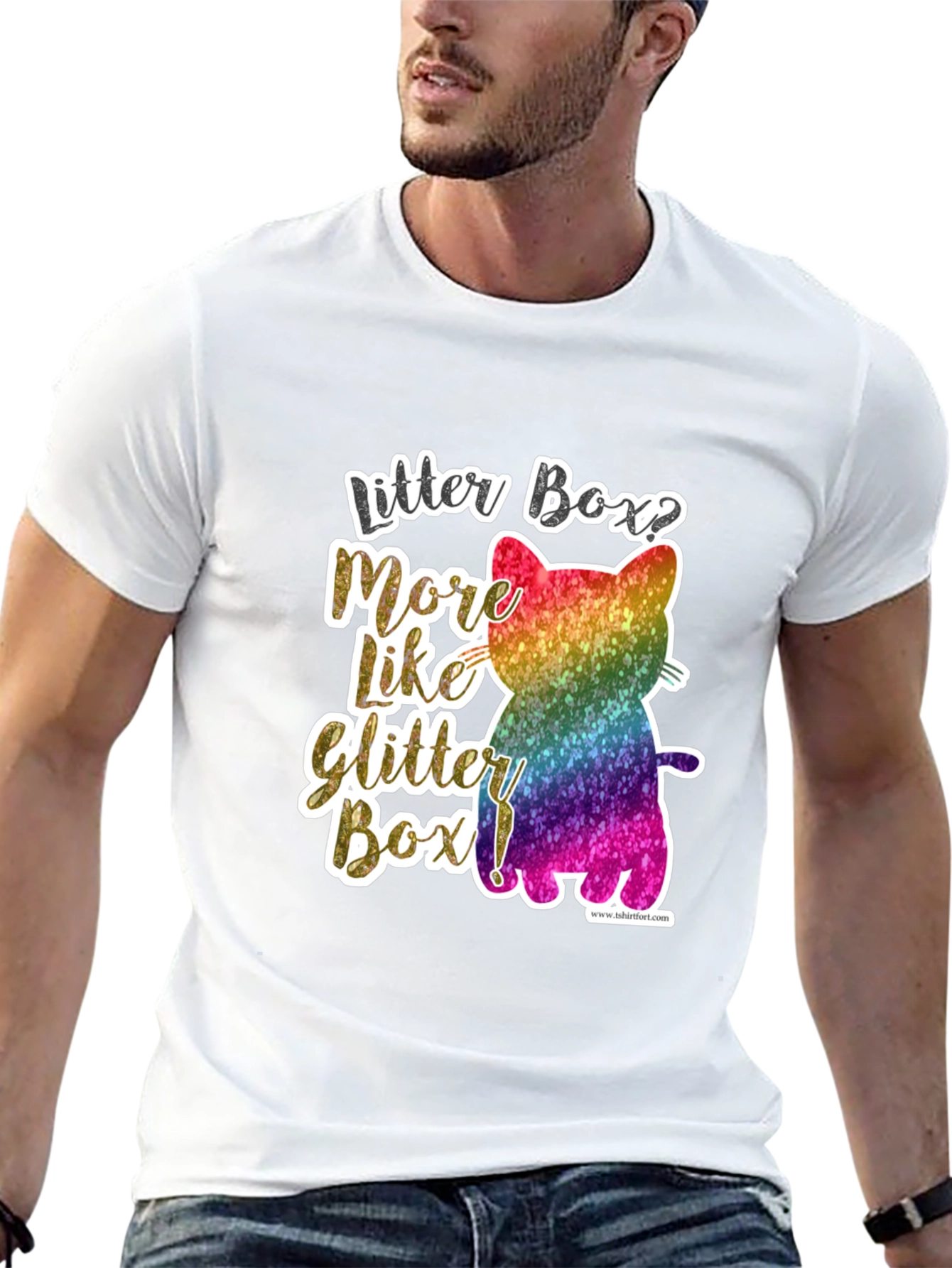 Glittery Cat Lover T-Shirt - Litter Box