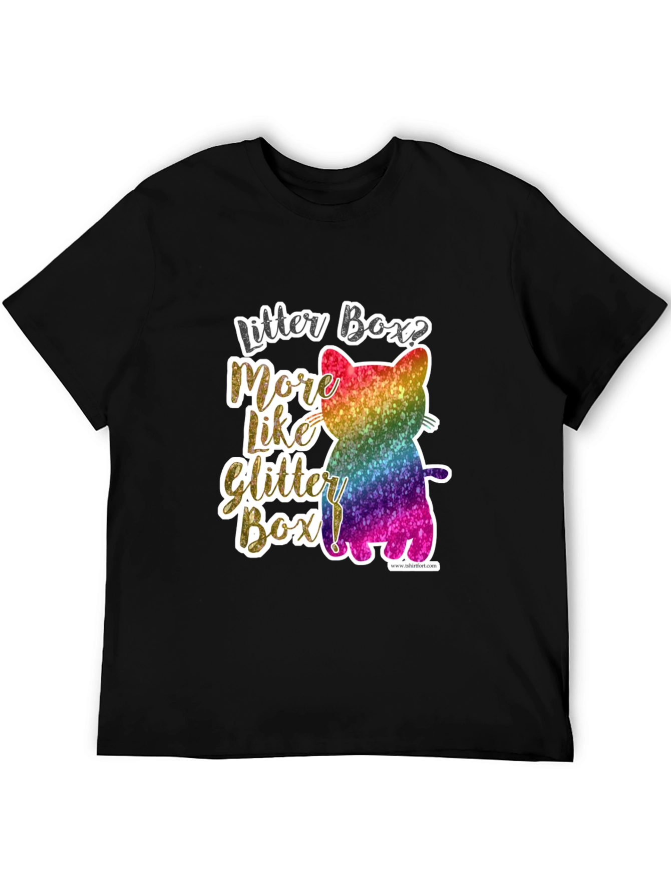 Glittery Cat Lover T-Shirt - Litter Box