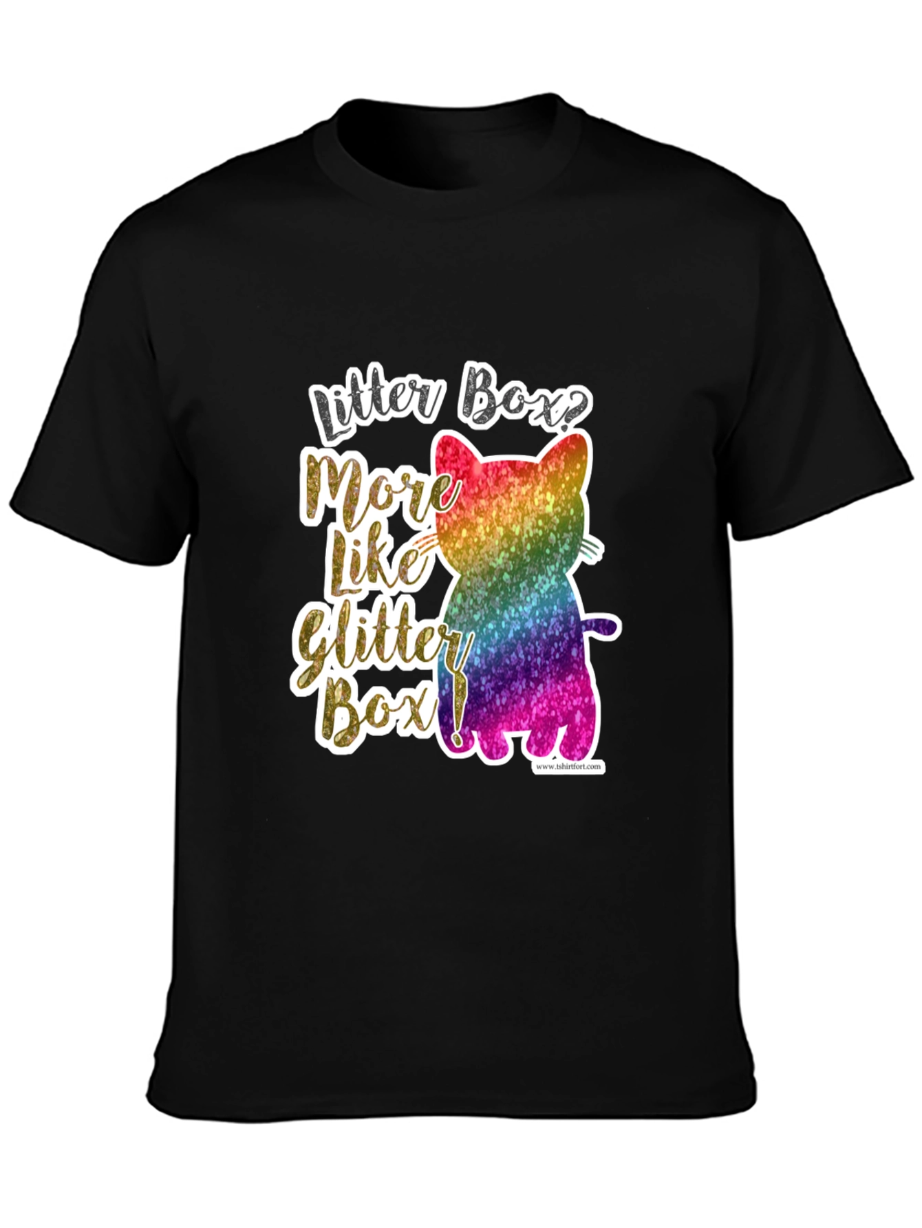 Glittery Cat Lover T-Shirt - Litter Box