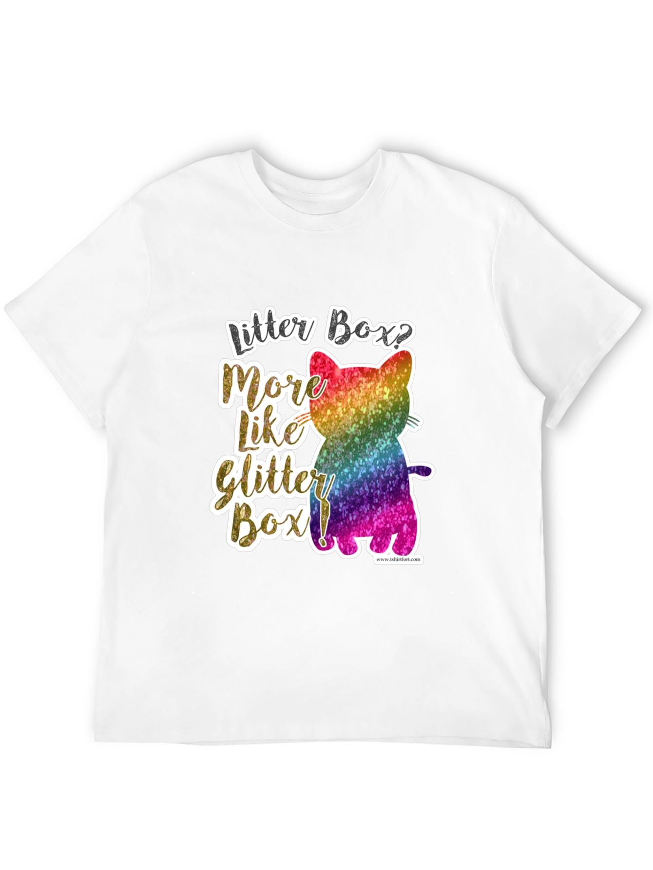 Glittery Cat Lover T-Shirt - Litter Box