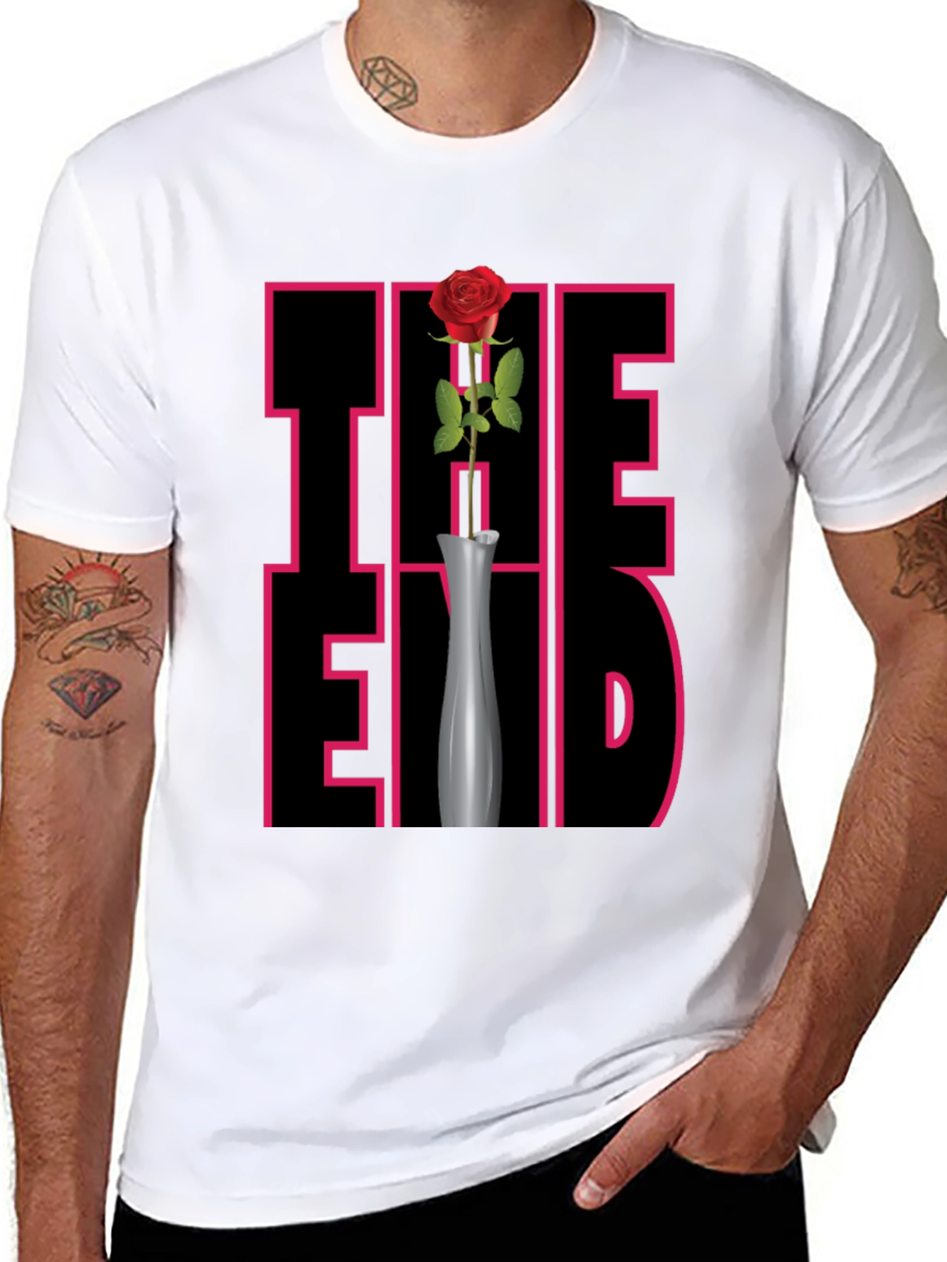 The End Rose Graphic Tee - Mens Black T-Shirt