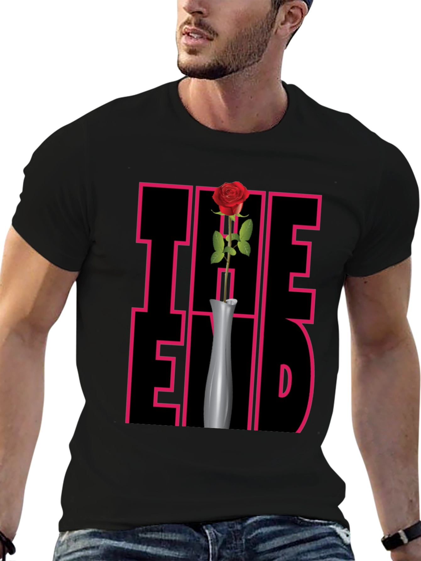 The End Rose Graphic Tee - Mens Black T-Shirt