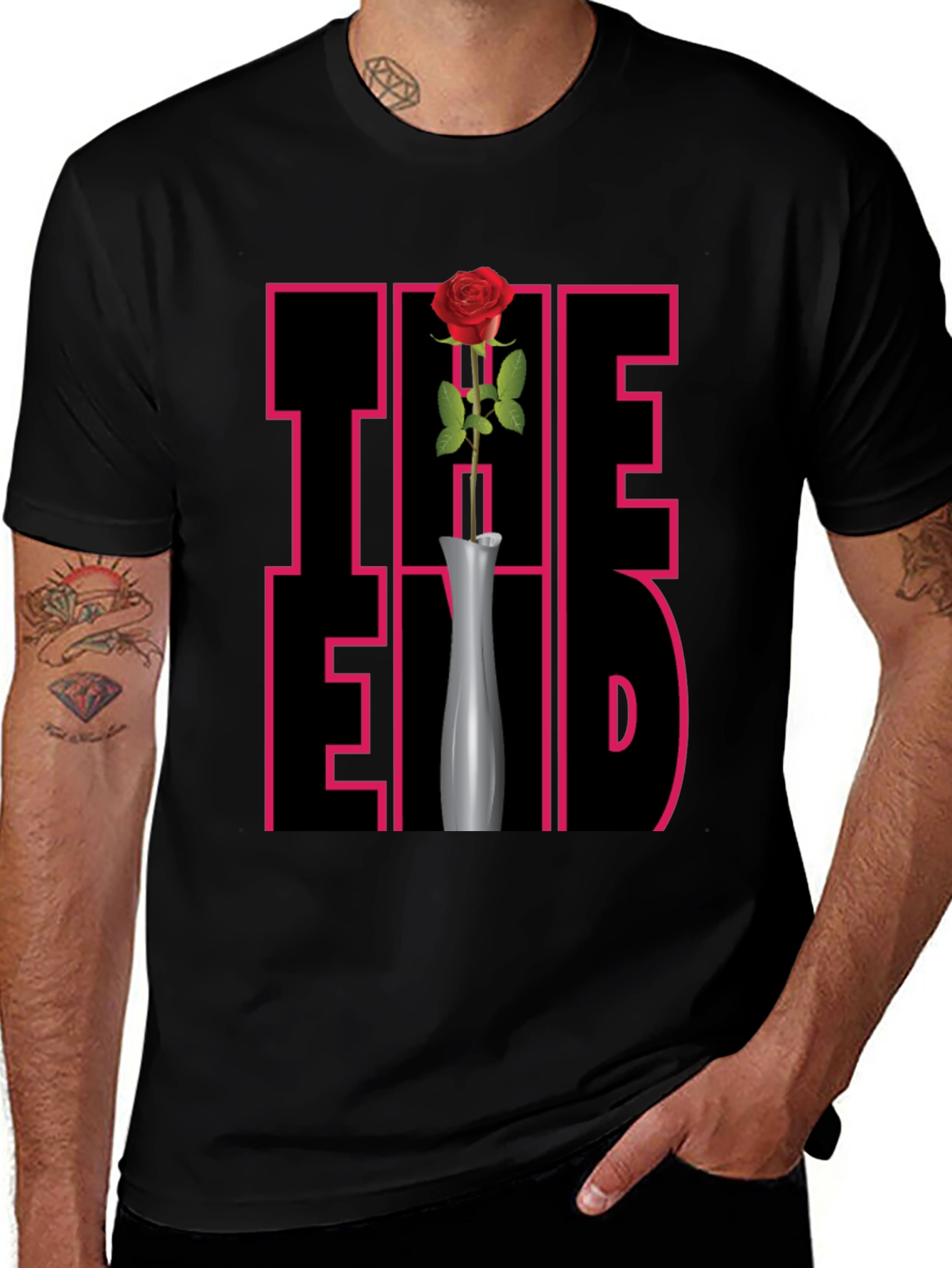 The End Rose Graphic Tee - Mens Black T-Shirt