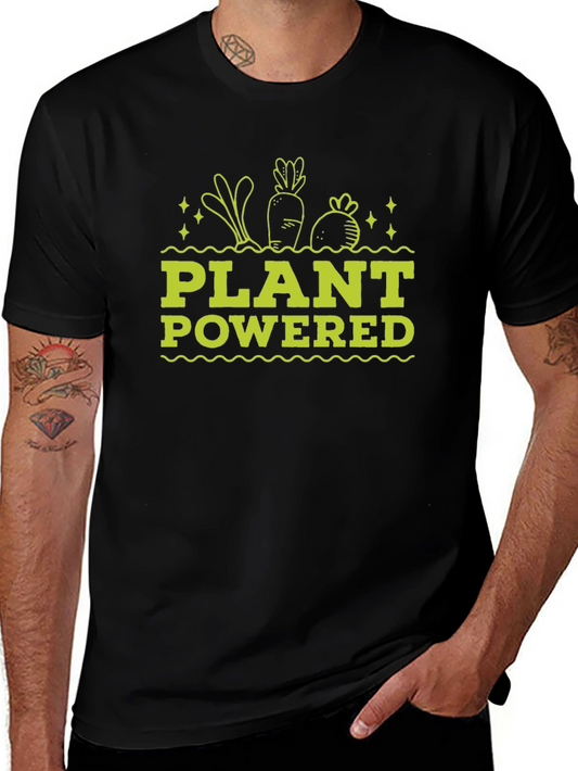Plant Powered Black T-Shirt - Vegan Graphic Tee