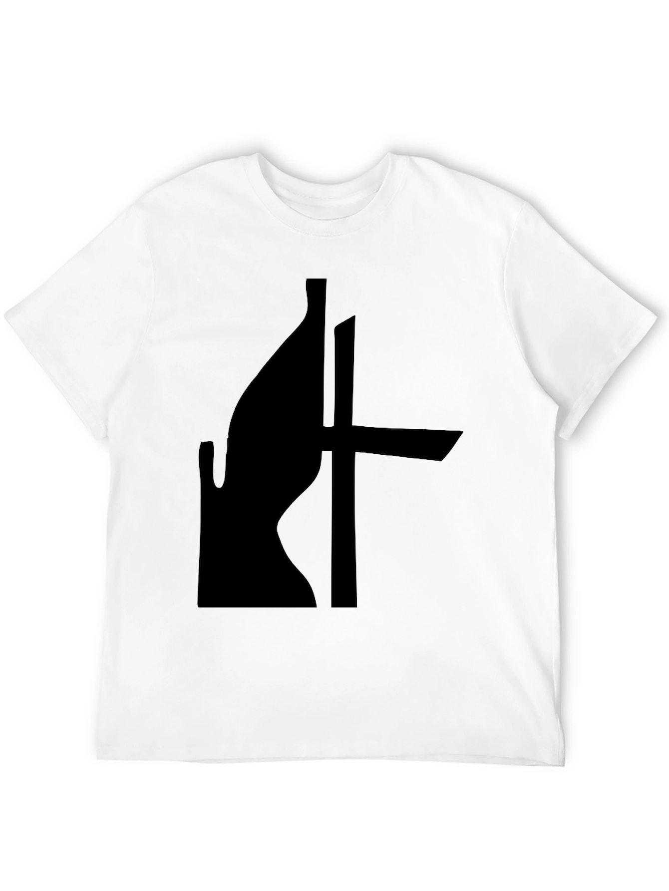 Abstract Silhouette Graphic Black T-Shirt