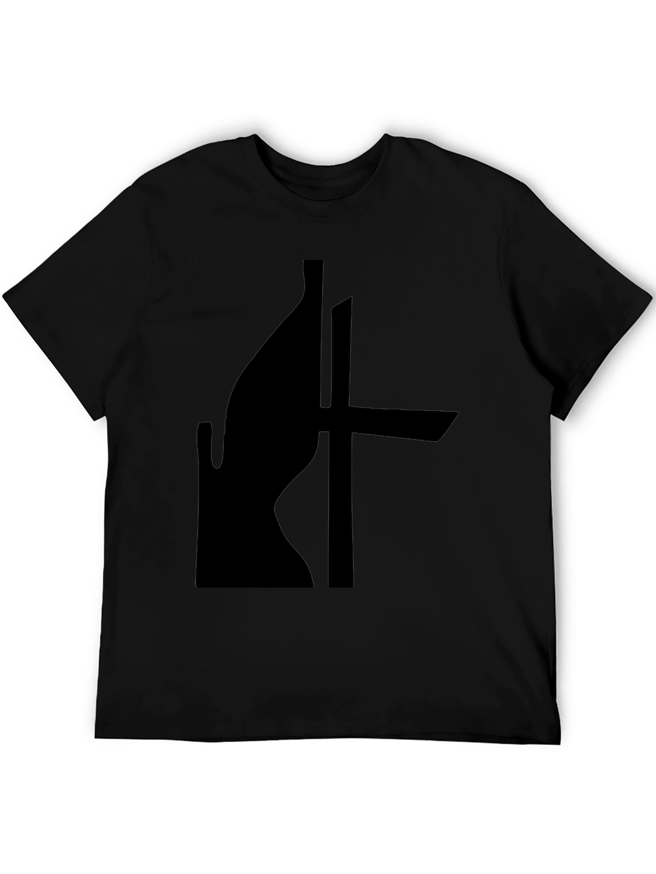 Abstract Silhouette Graphic Black T-Shirt