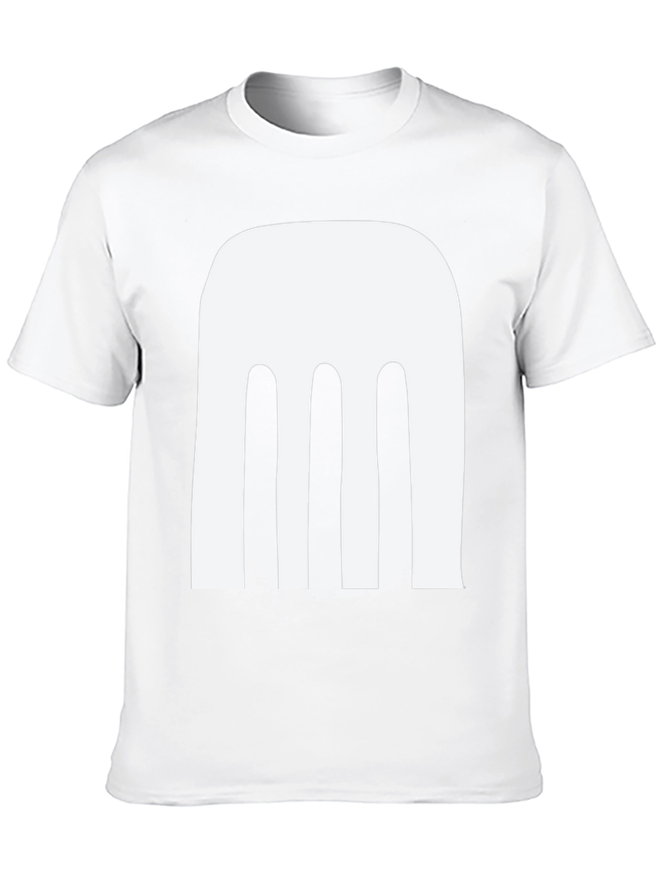 Abstract White Design Black T-Shirt