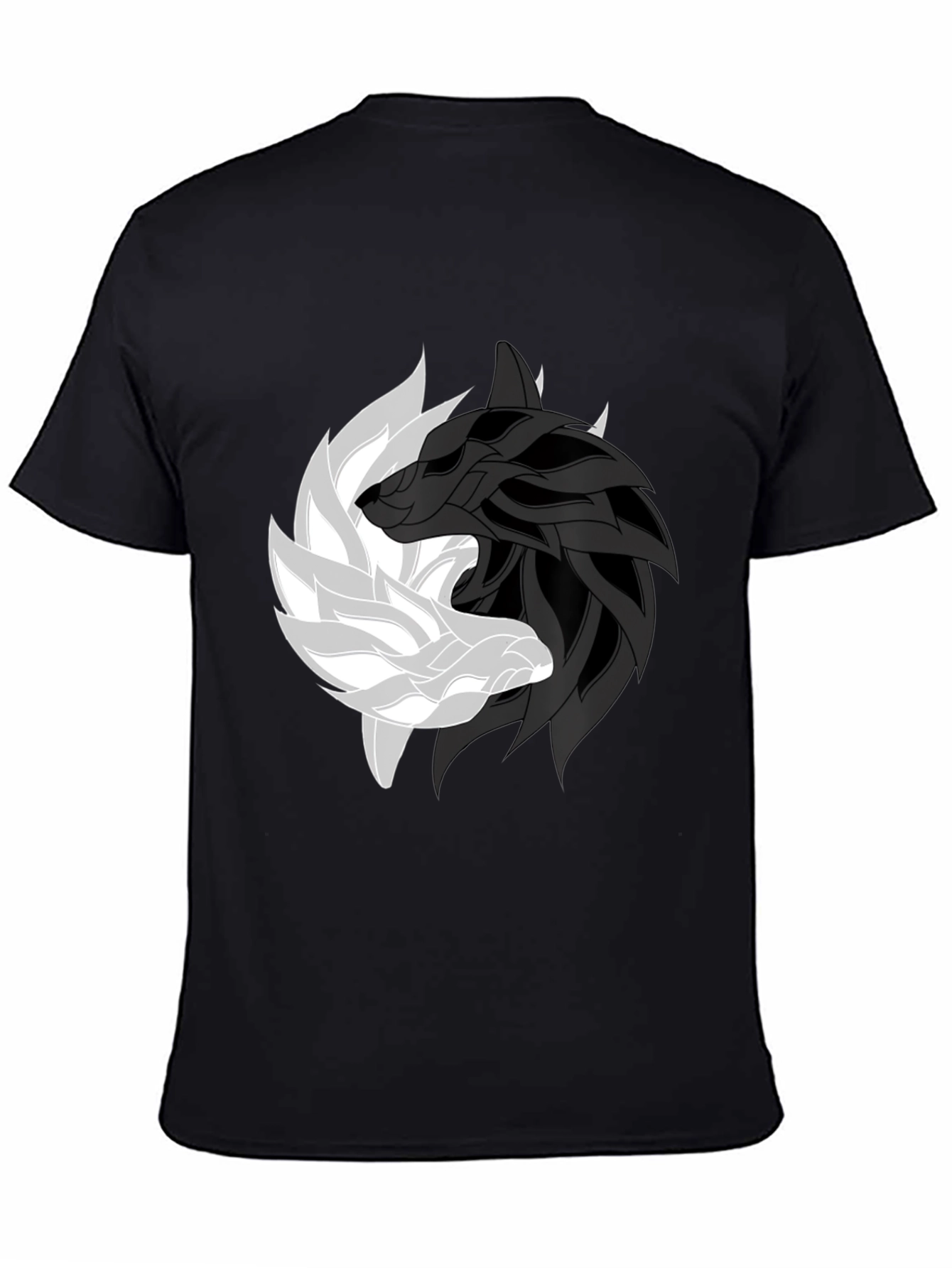 Yin Yang Wolf Graphic Tee - Harmony & Style