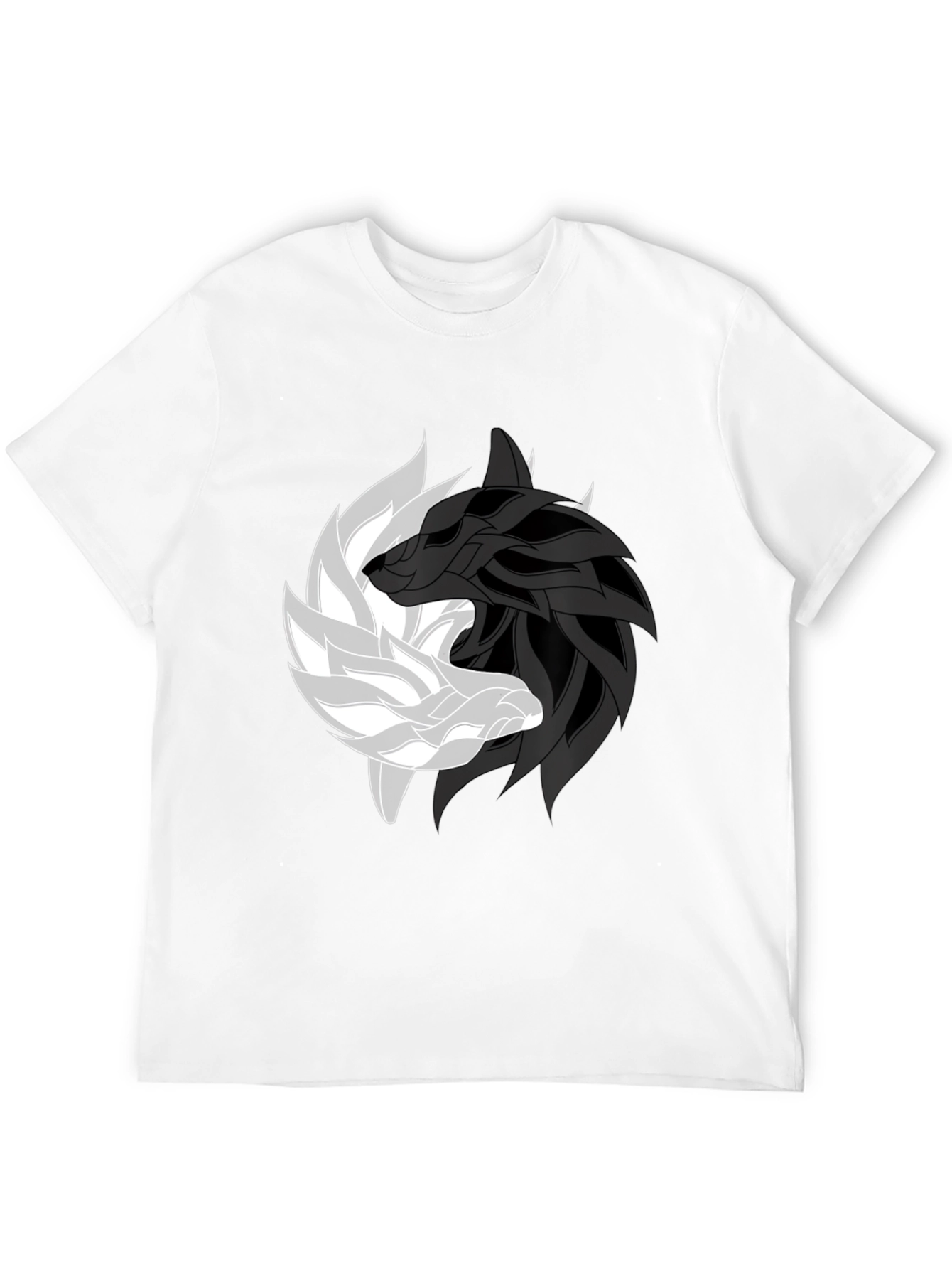 Yin Yang Wolf Graphic Tee - Harmony & Style