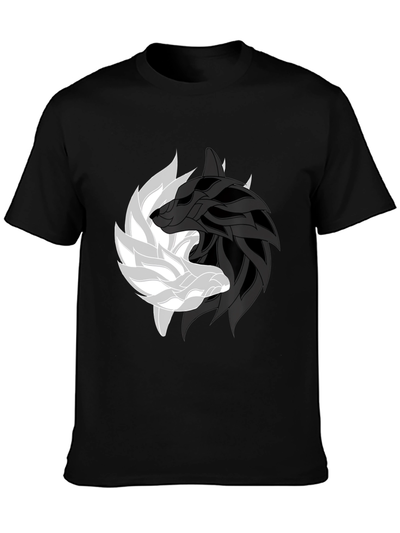 Yin Yang Wolf Graphic Tee - Harmony & Style