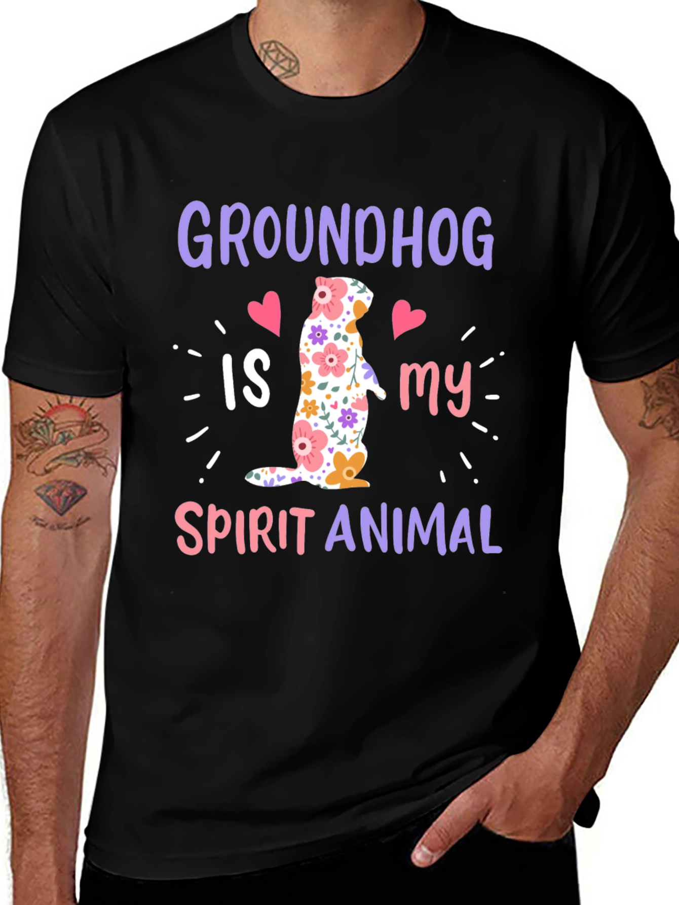 Groundhog Spirit Animal Graphic Tee