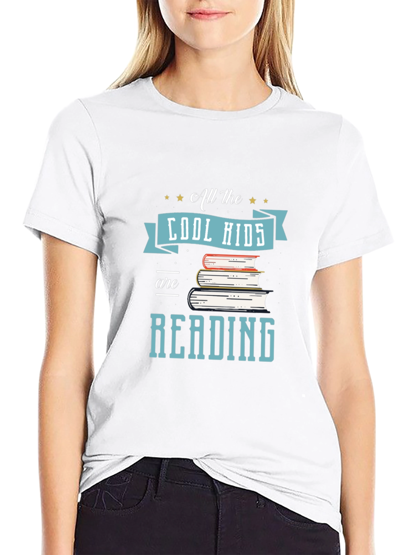 Cool Kids Reading T-Shirt - Black Tee