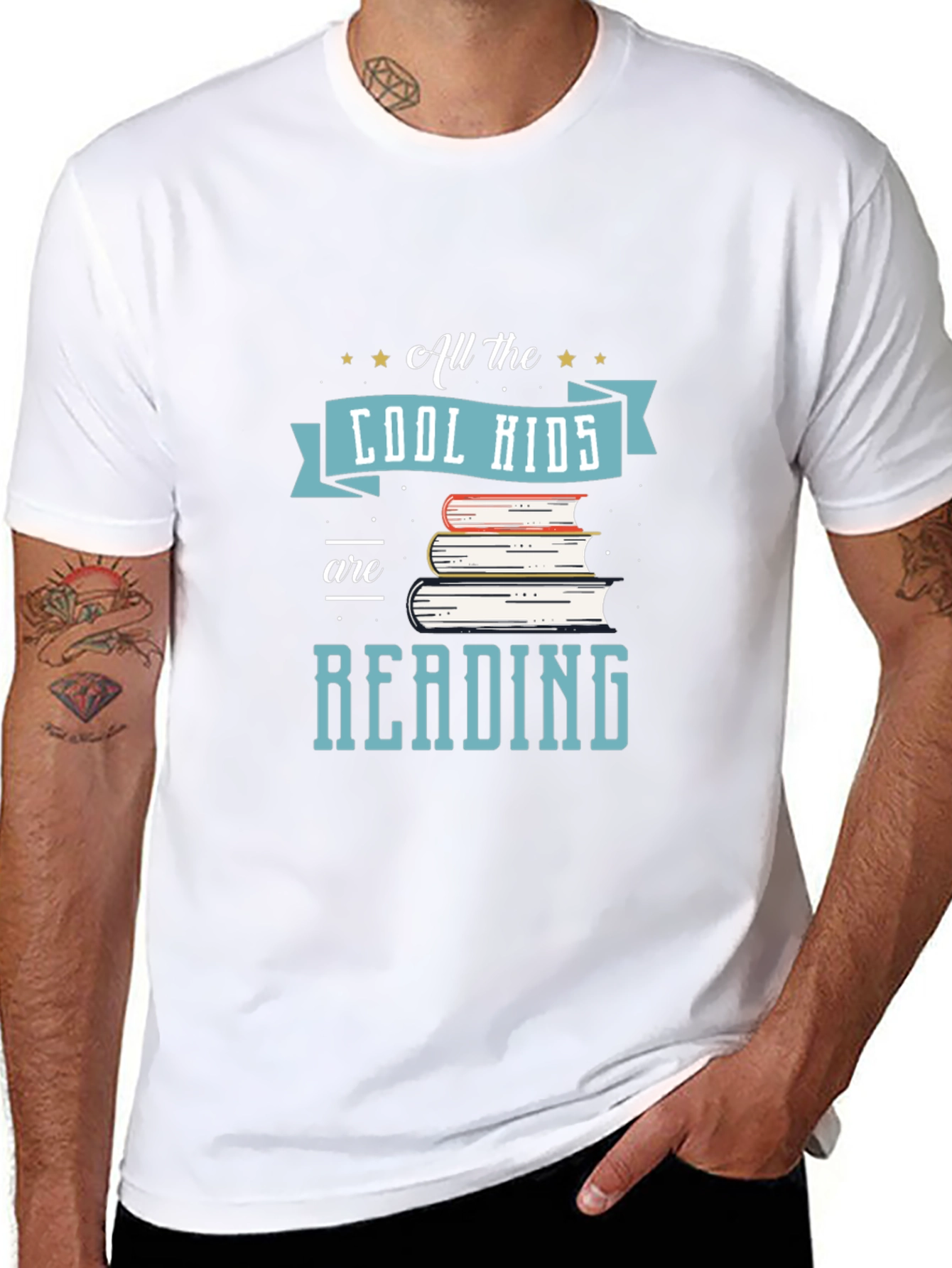 Cool Kids Reading T-Shirt - Black Tee