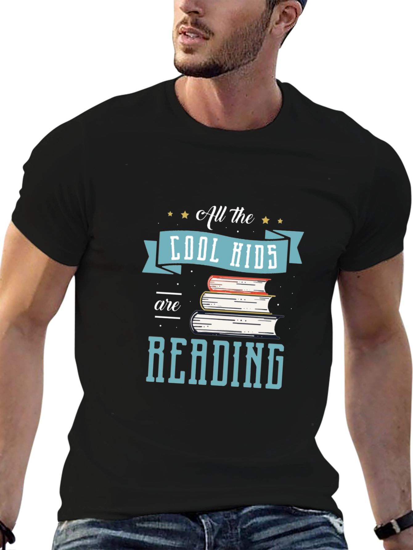 Cool Kids Reading T-Shirt - Black Tee