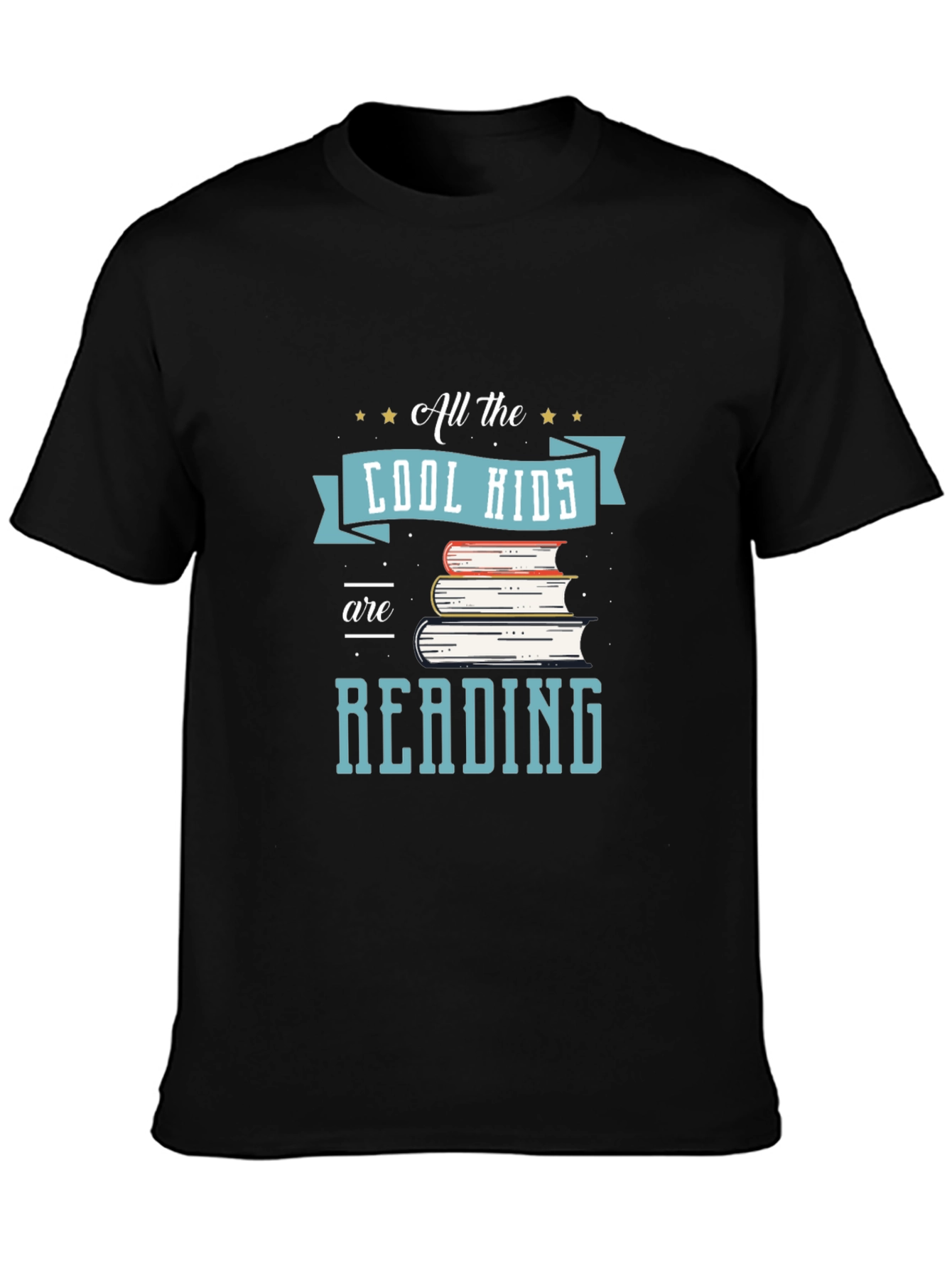 Cool Kids Reading T-Shirt - Black Tee