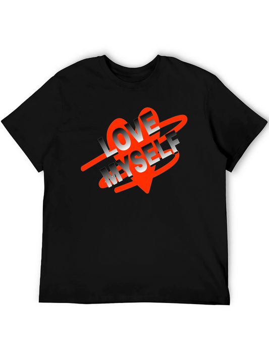 Love Myself Graphic Tee - Black Cotton T-Shirt
