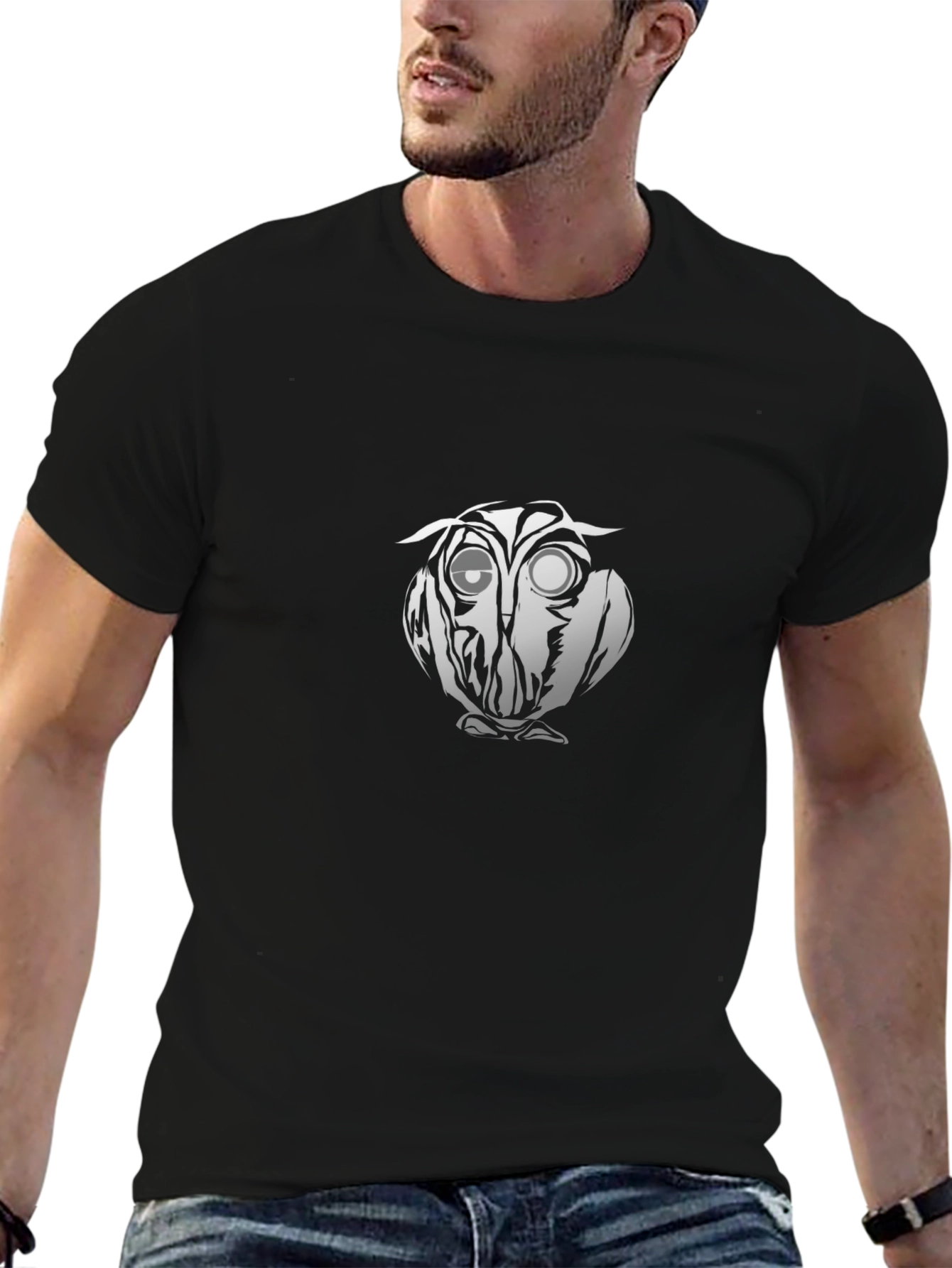 Cool Owl Graphic Black T-Shirt