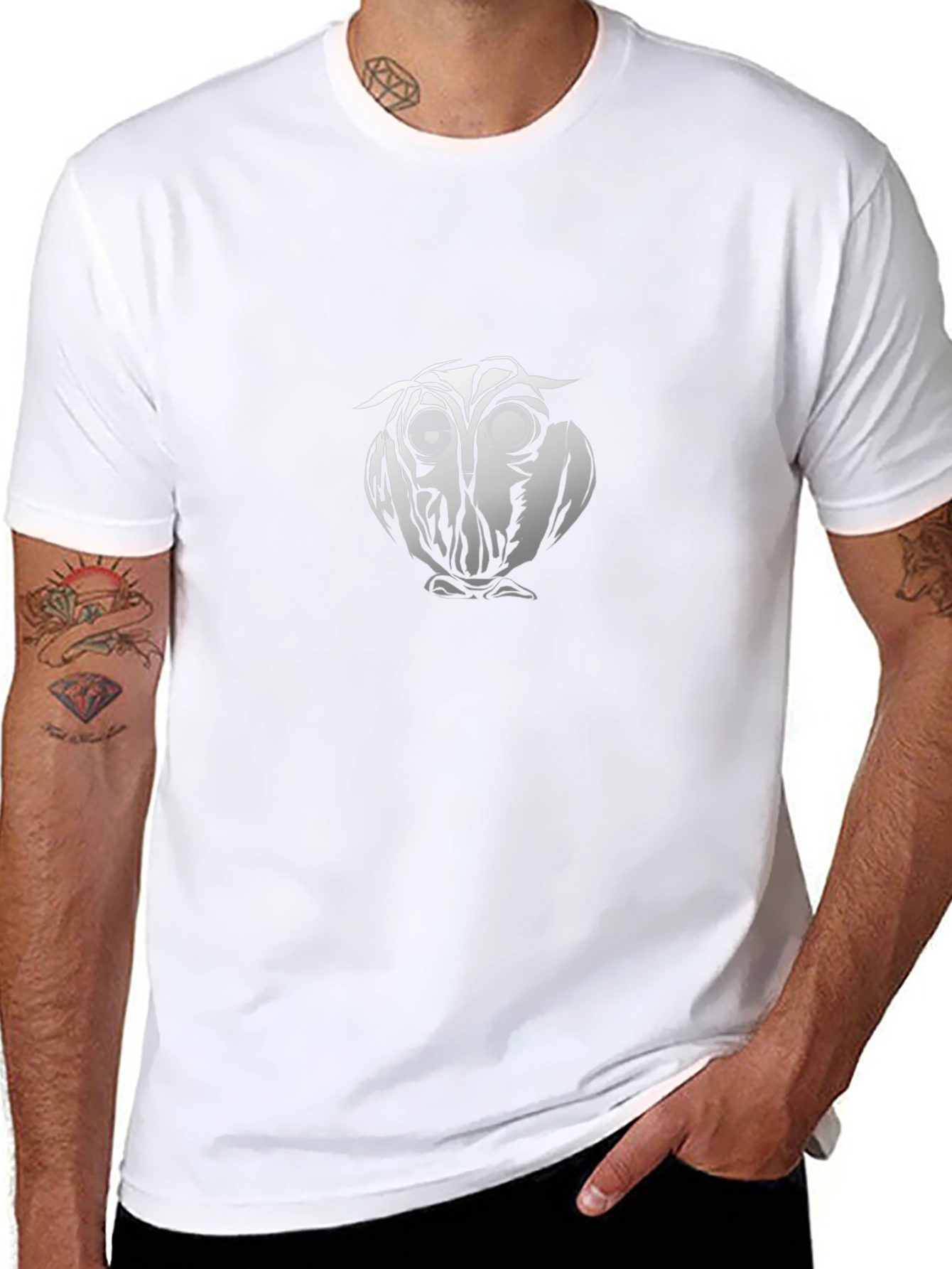 Cool Owl Graphic Black T-Shirt