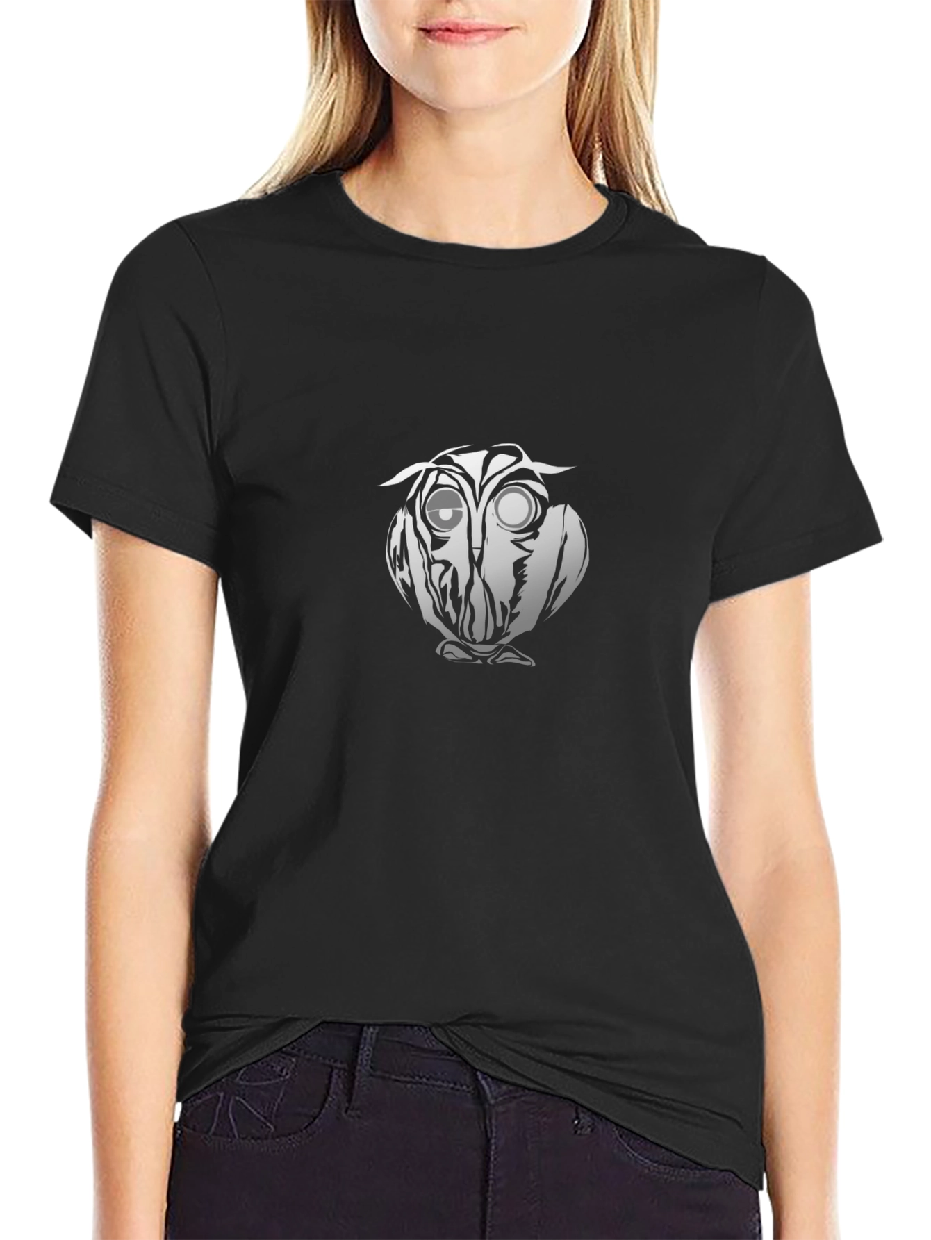Cool Owl Graphic Black T-Shirt