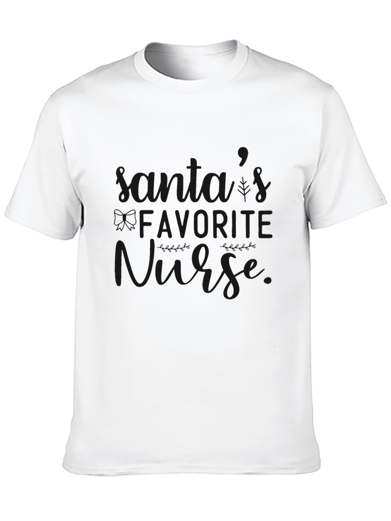 Santas Favorite Nurse Black T-Shirt