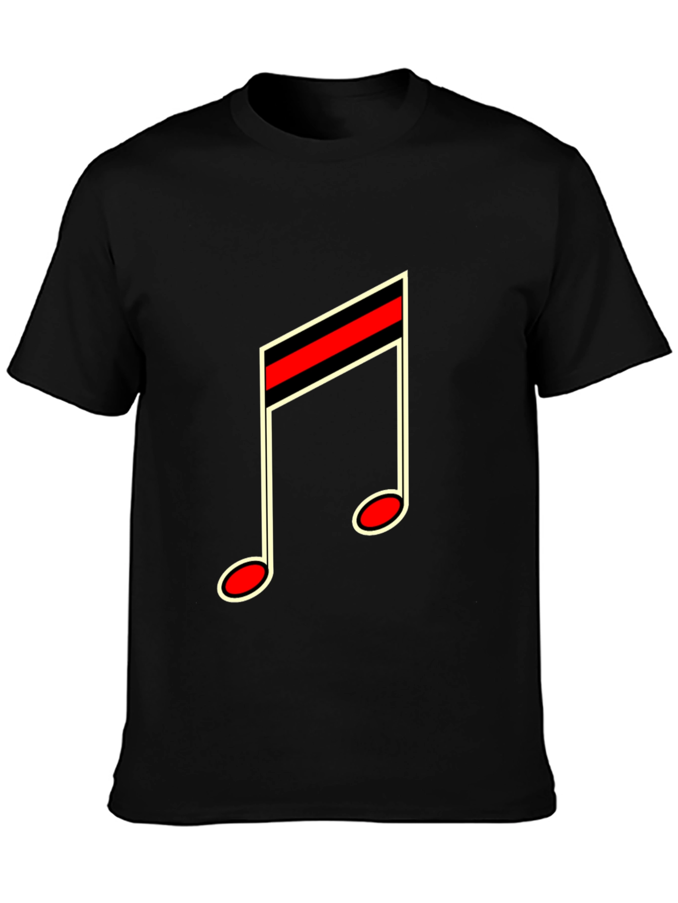 Musical Note Graphic Tee - Black