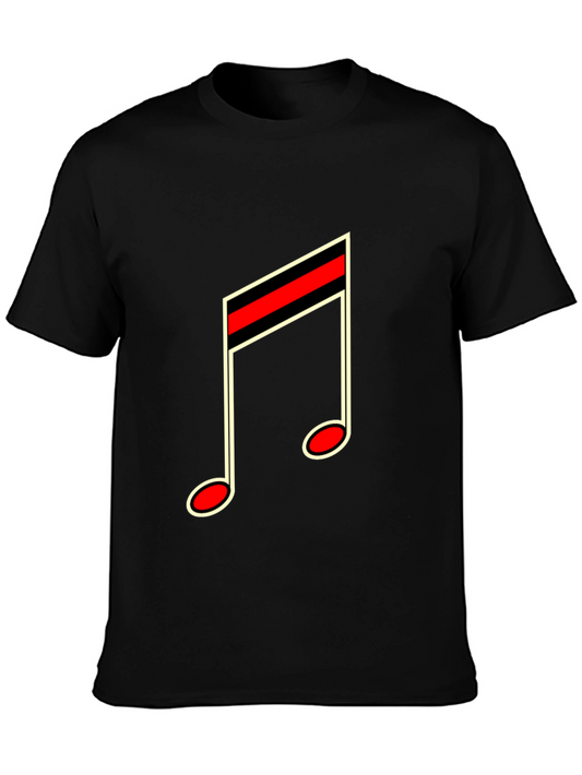 Musical Note Graphic Tee - Black