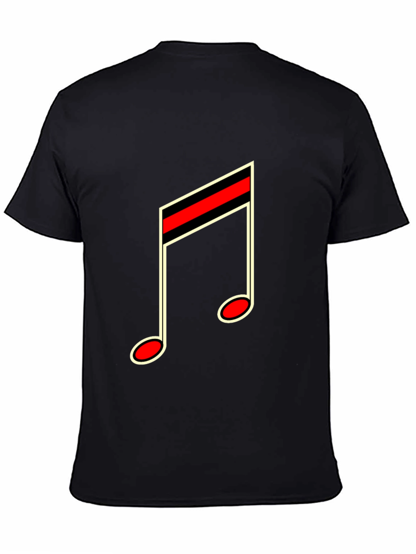 Musical Note Graphic Tee - Black