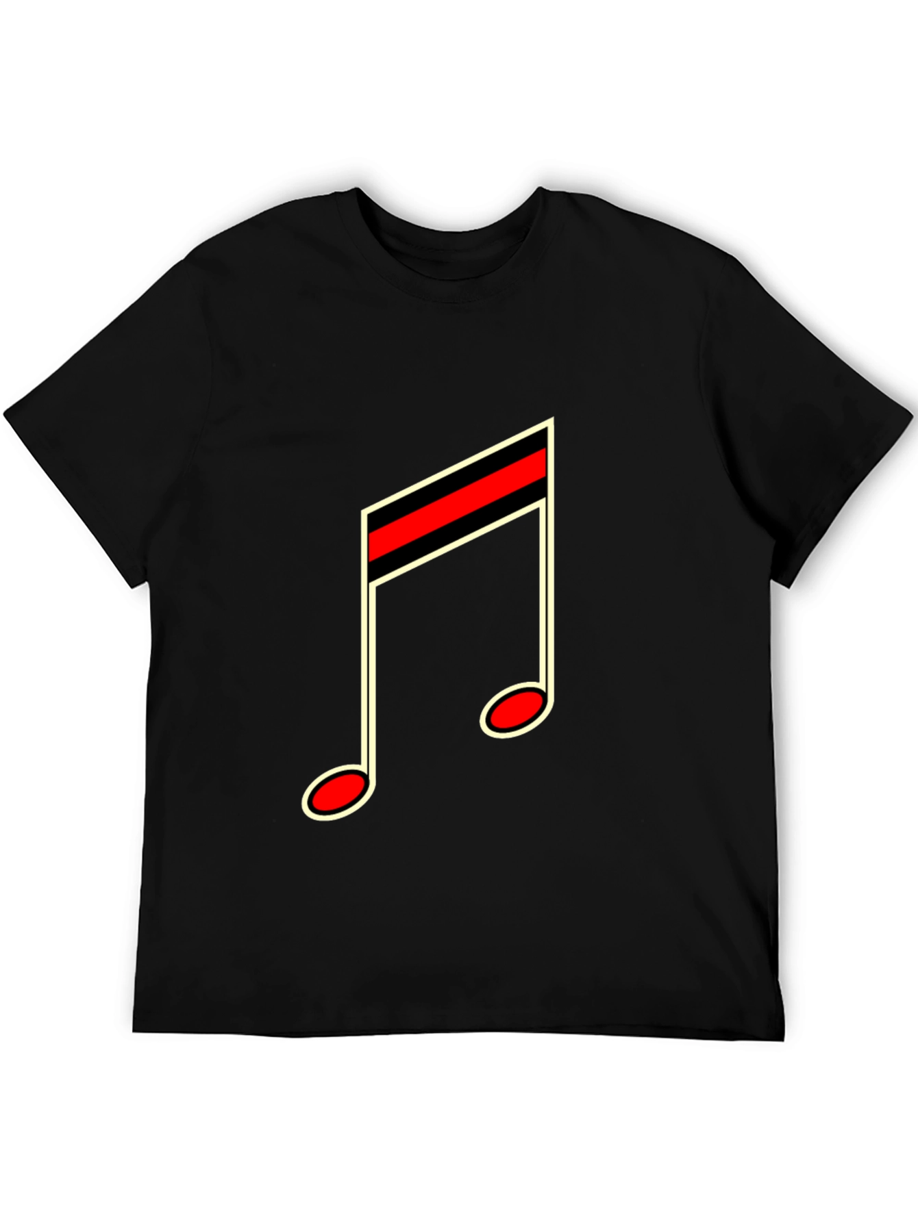 Musical Note Graphic Tee - Black