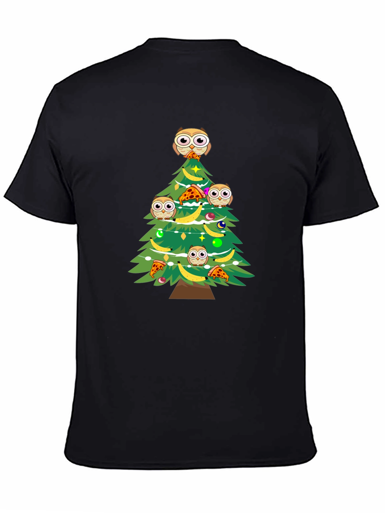 Owl Christmas Tree Graphic T-Shirt