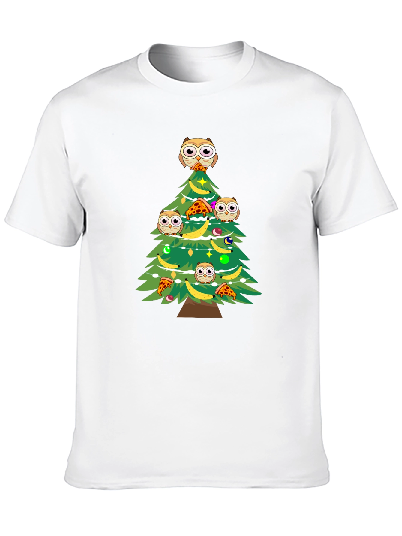 Owl Christmas Tree Graphic T-Shirt