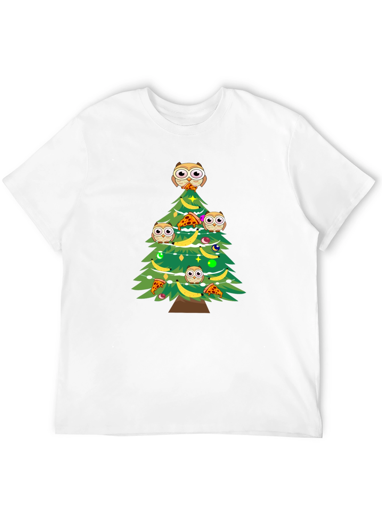 Owl Christmas Tree Graphic T-Shirt