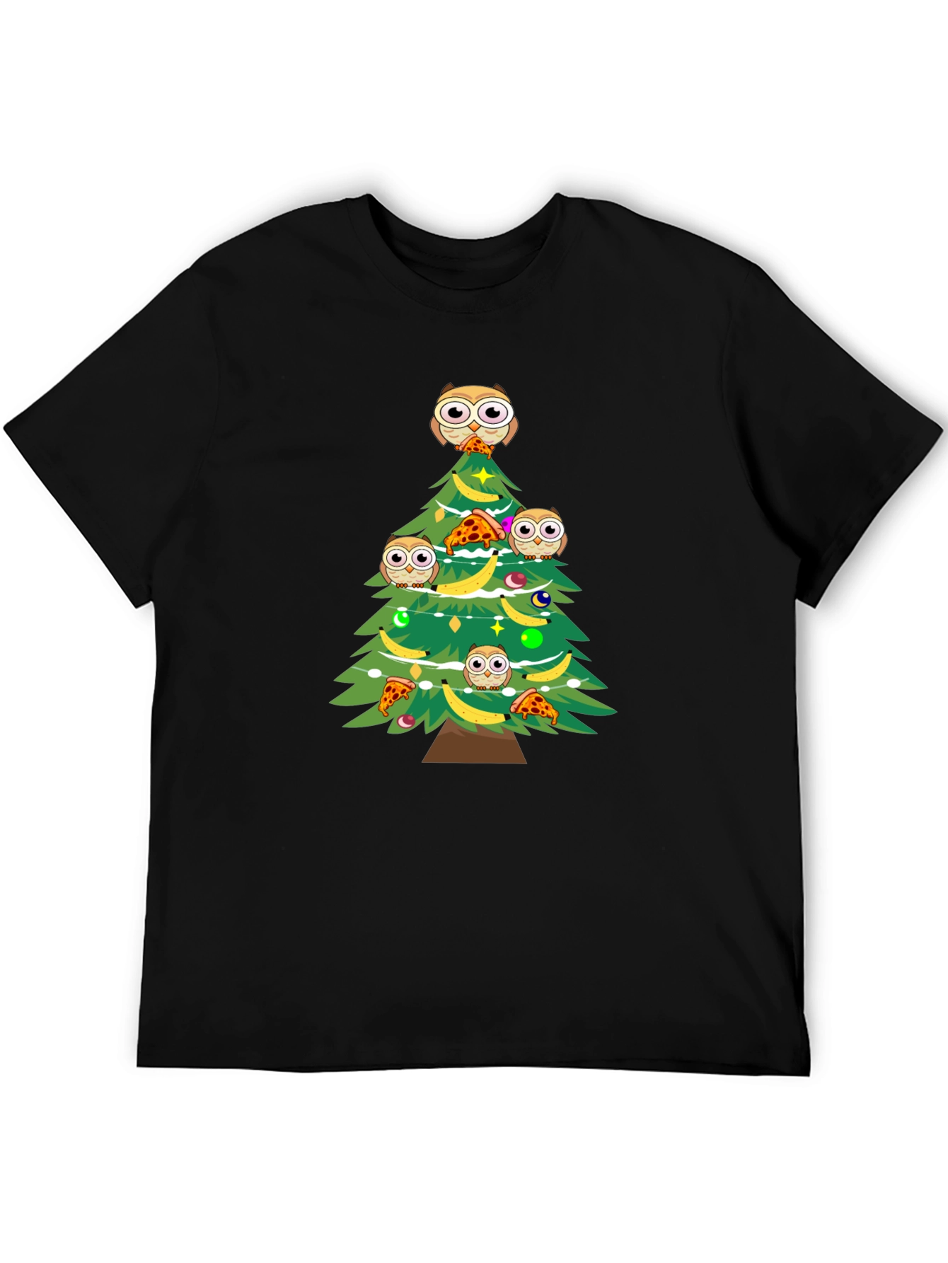 Owl Christmas Tree Graphic T-Shirt