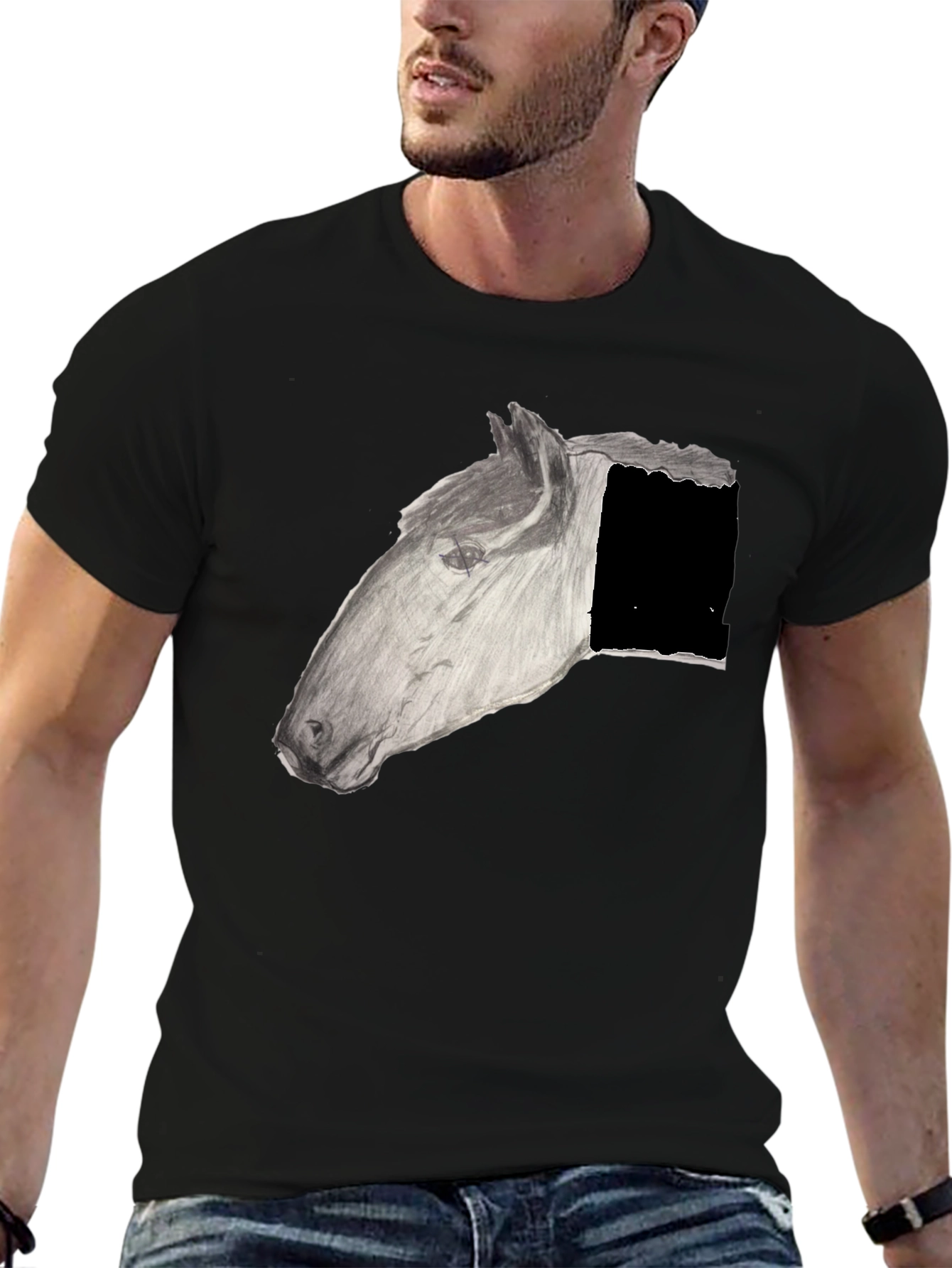 Horse Graphic Black T-Shirt