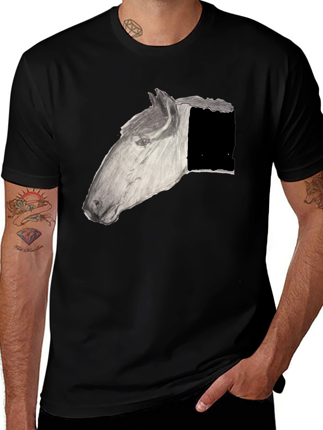Horse Graphic Black T-Shirt