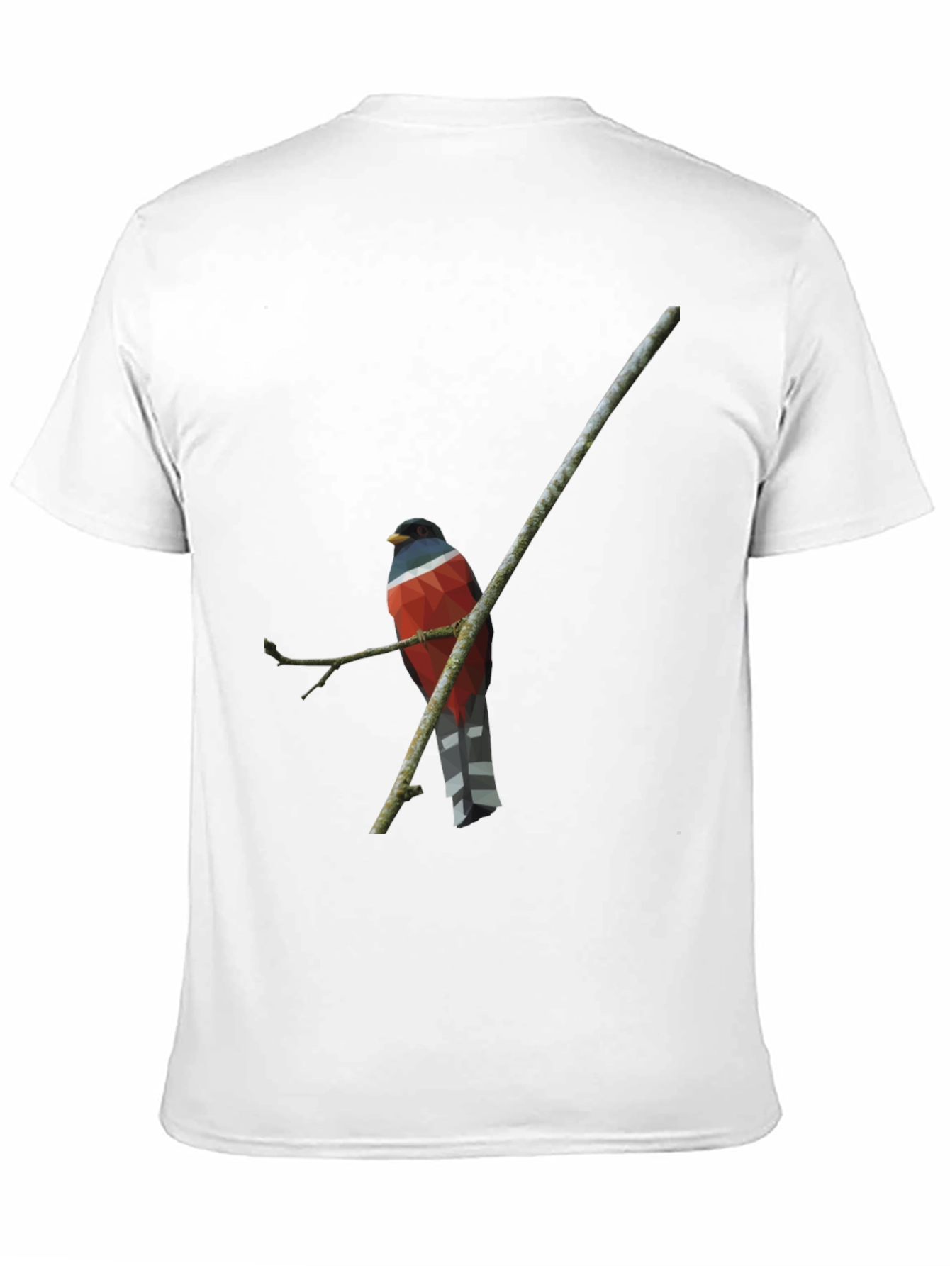 Geometric Bird on Branch Graphic Tee
