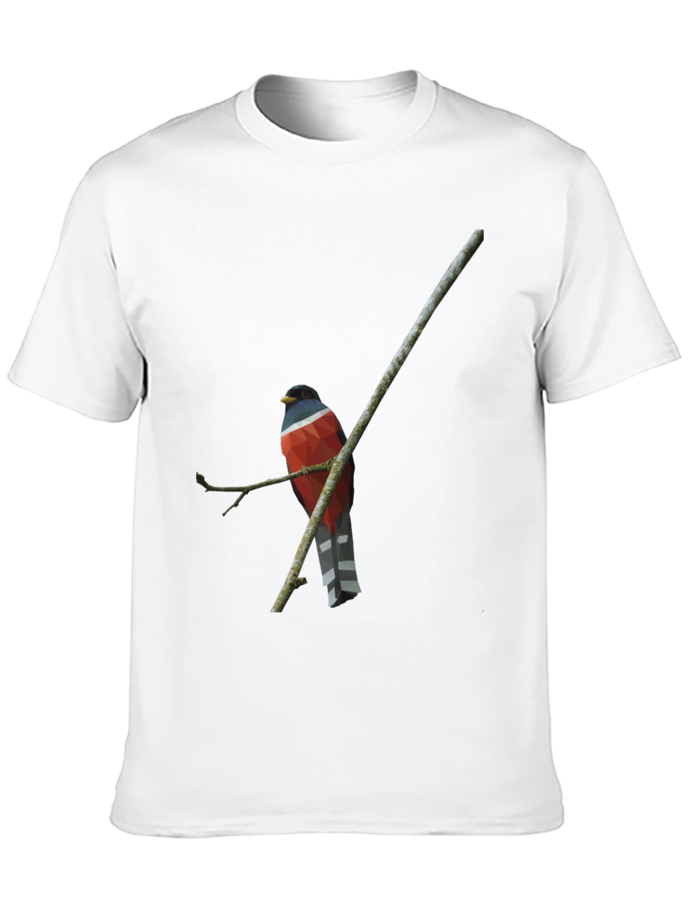Geometric Bird on Branch Graphic Tee