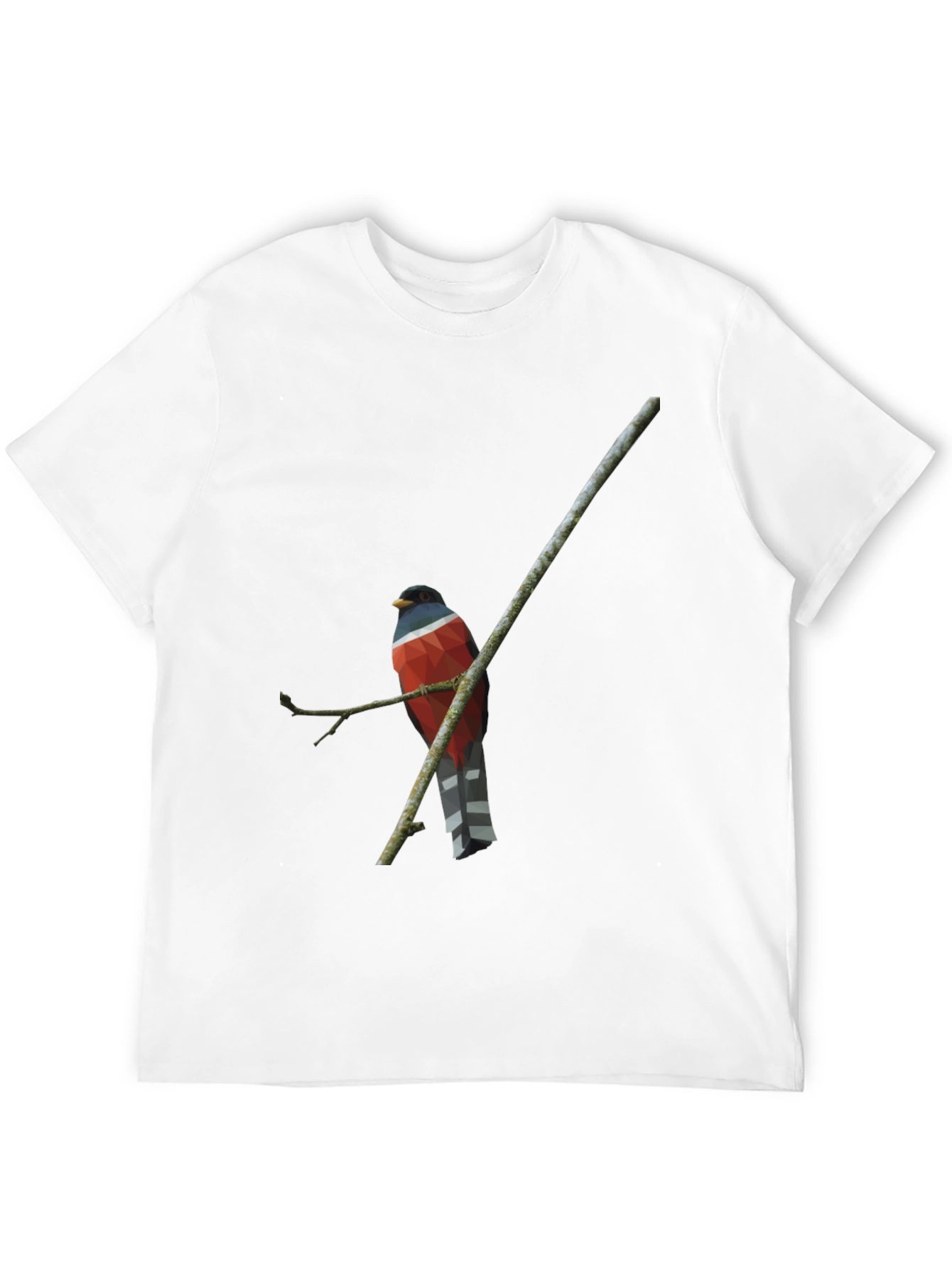 Geometric Bird on Branch Graphic Tee